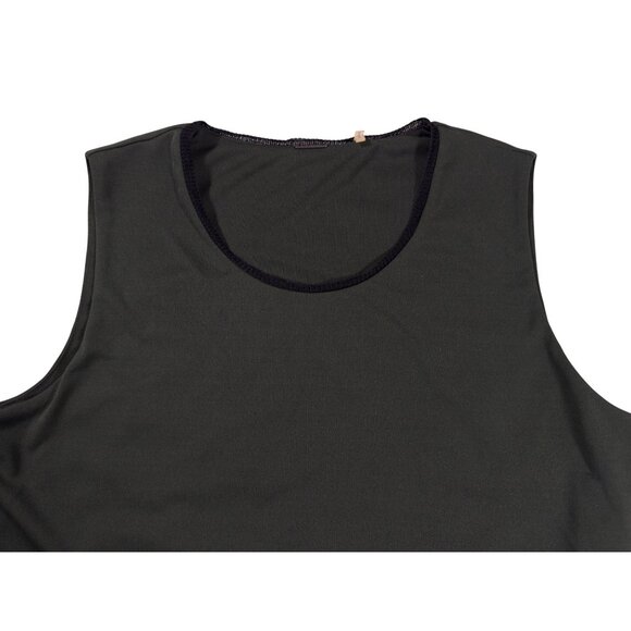 Elie Tahari Womens Green Asymmetrical Dress M Sleeveless Minimalist Chic Ruching - Picture 4 of 9